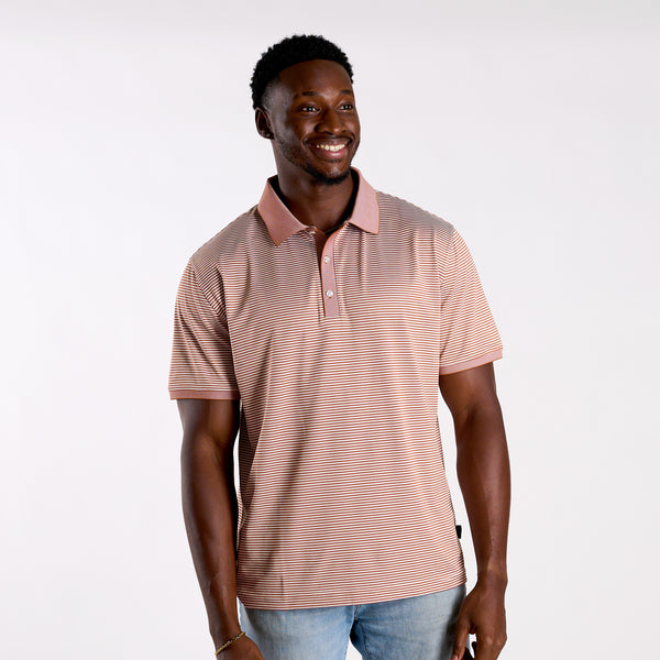 Slipknot Stripe Polo in Camel