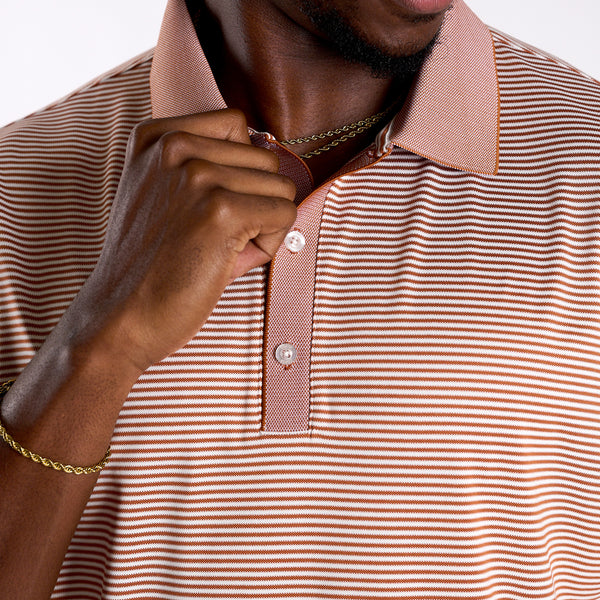 Slipknot Stripe Polo in Camel