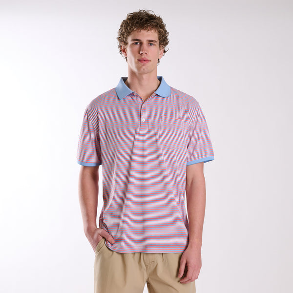 Tri-Stripe Polo in Red, White, & Blue