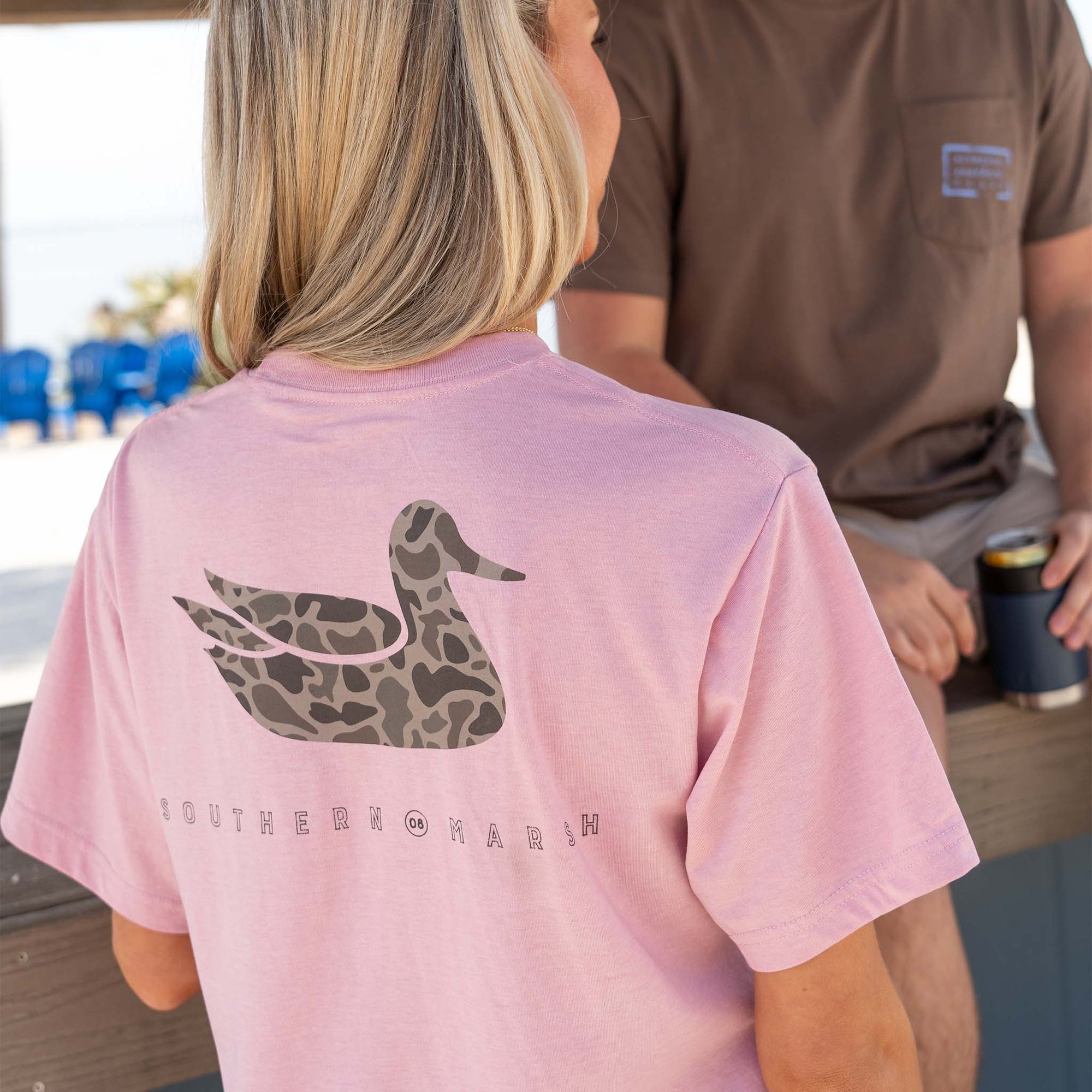 southern marsh retro camo duck short sleeve t-shirt