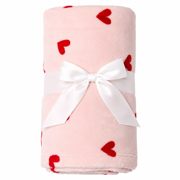 Scattered Hearts Fleece  Blanket