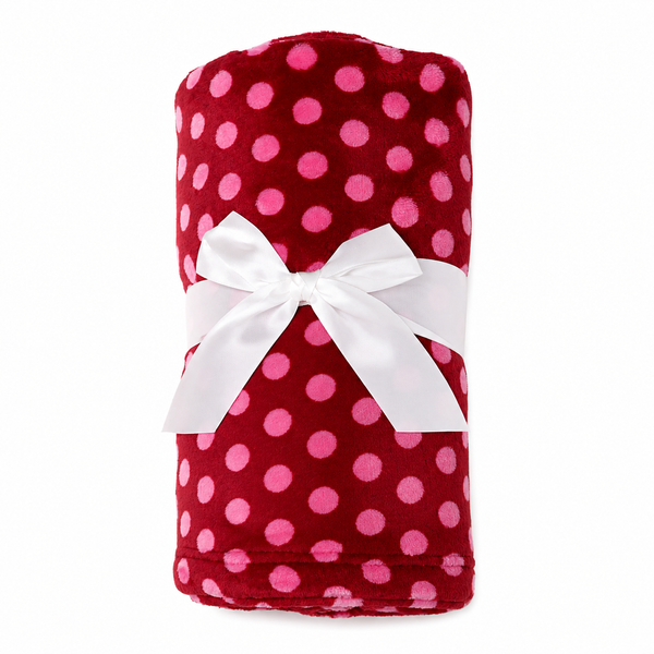 Pink Polka Dot Fleece Blanket