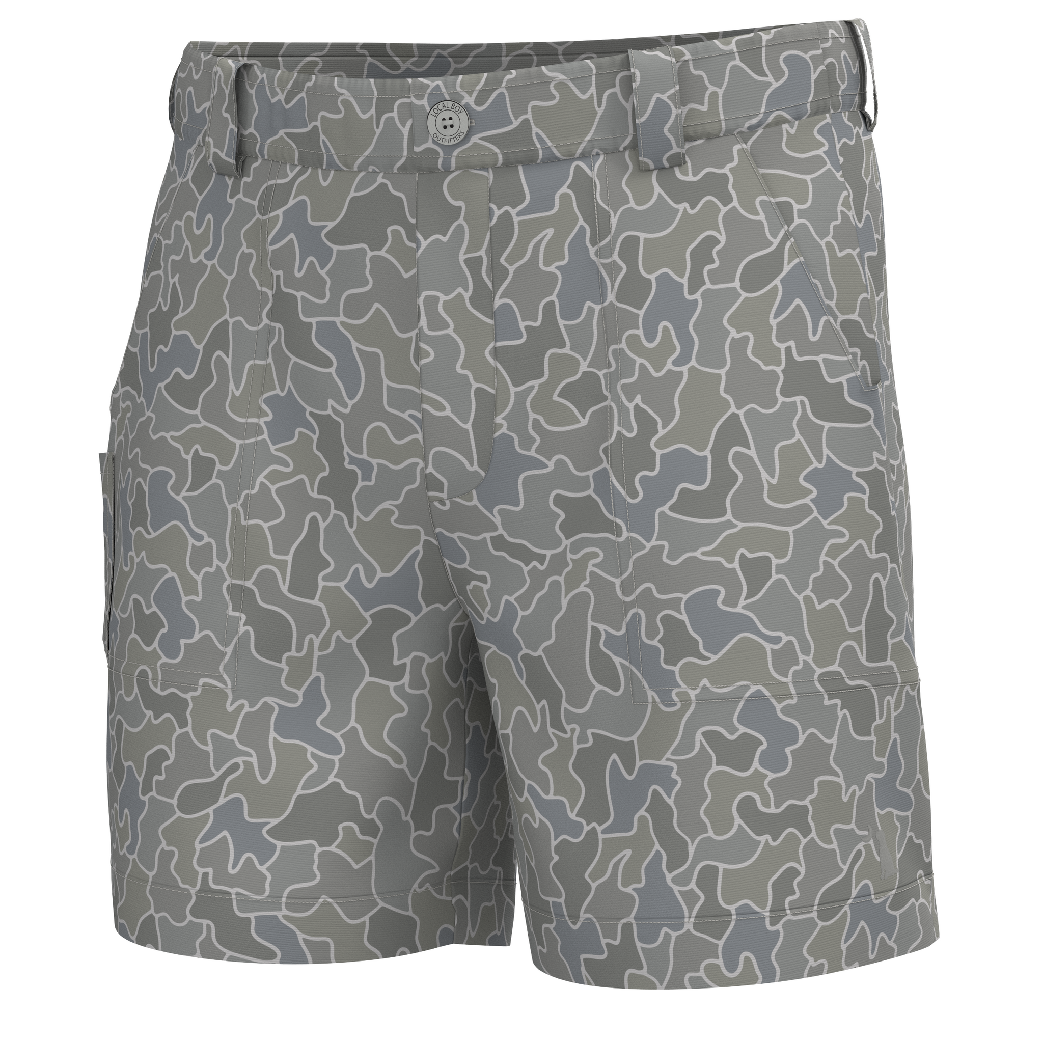 6 Inch Chum Shorts Gray Cobblestone Camo
