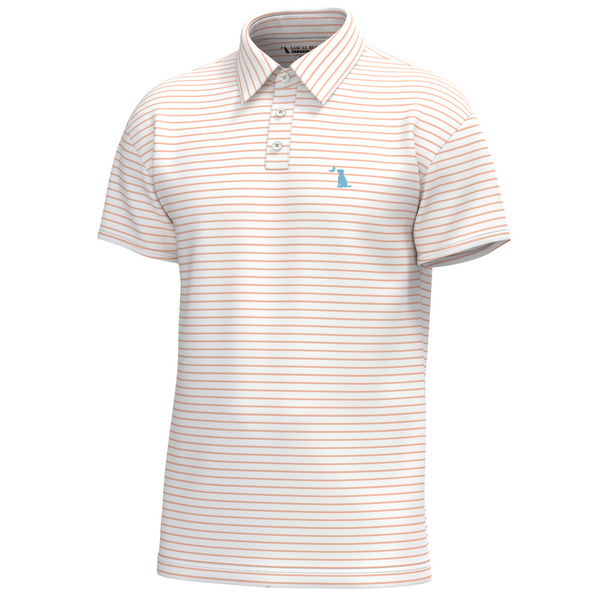 Local Boy Outfitters Edisto Stripe Polo in Peach | Palmetto Moon