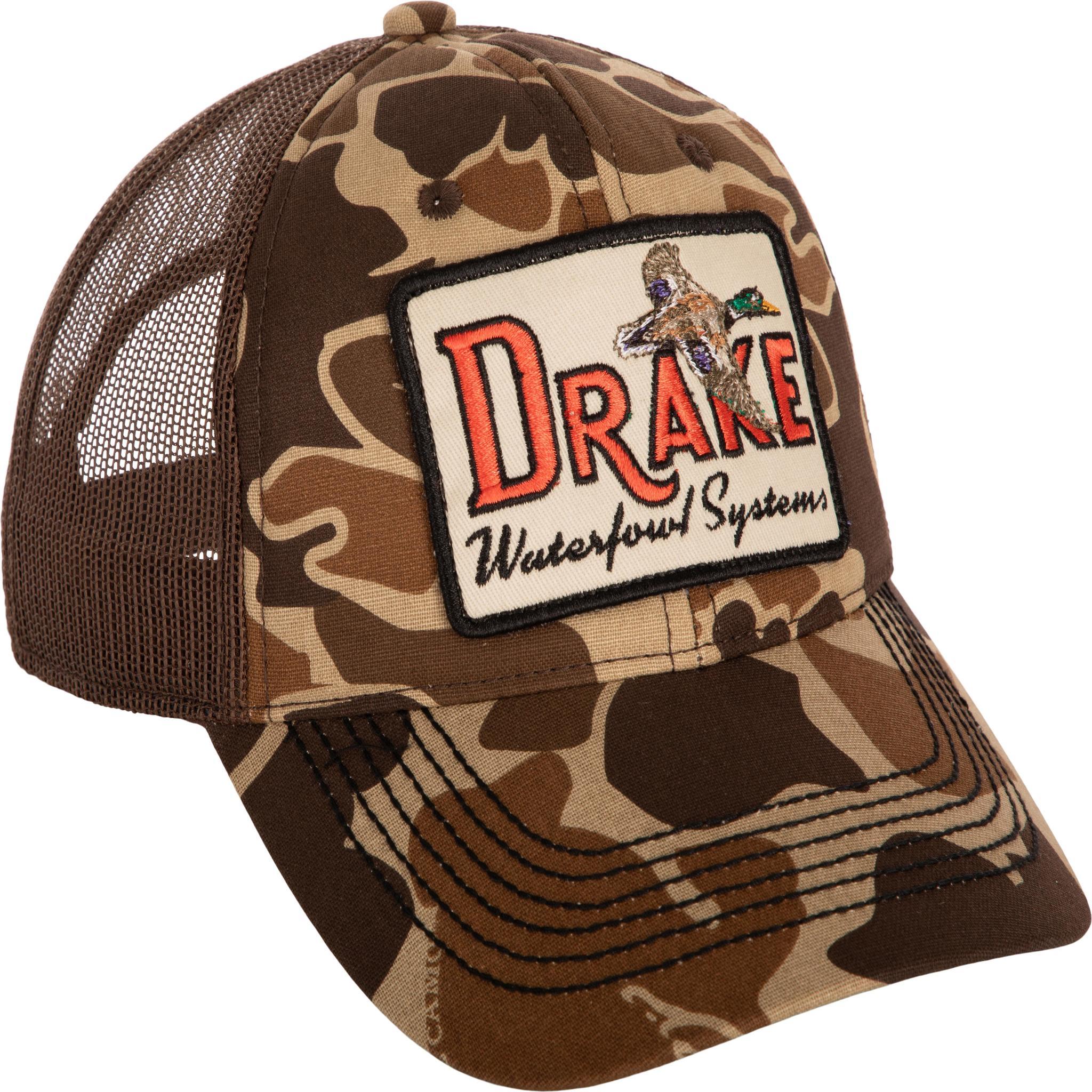 Square Patch Old School Camo Foam Front Hat