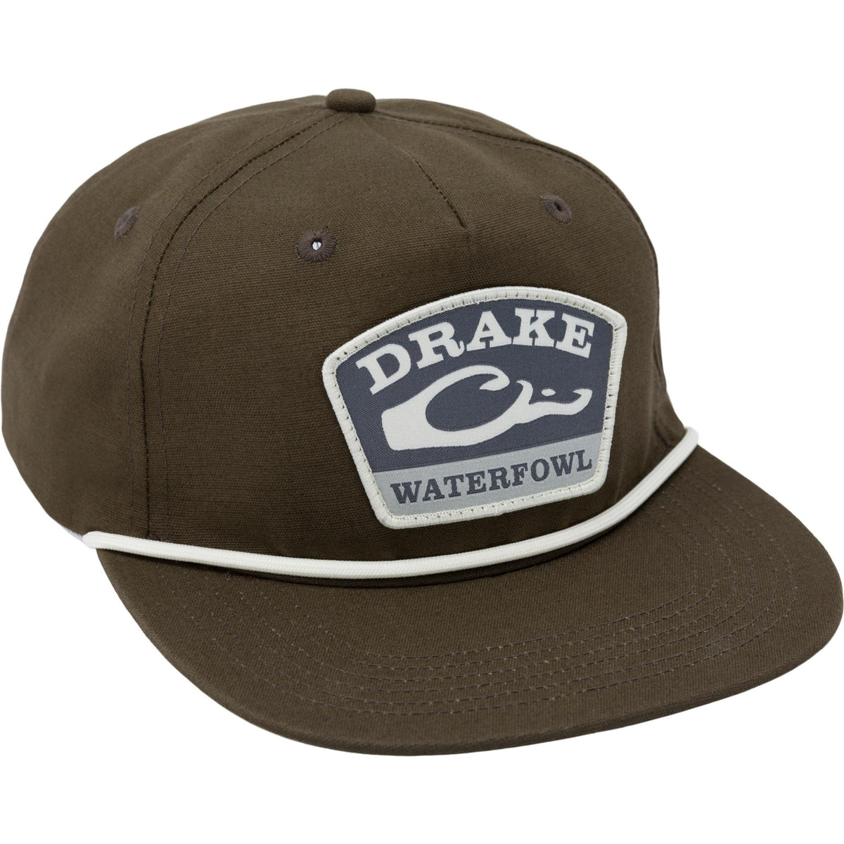 Roux Light Khaki | Brown cap with Drake Waterfowl logo on a white background