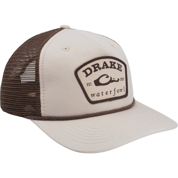  Trucker hat with Drake Waterfowl logo on a white background