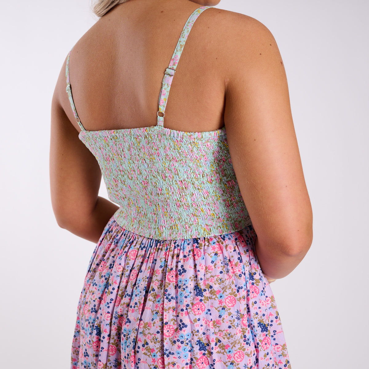 Multi Floral Sleeveless Maxi Dress