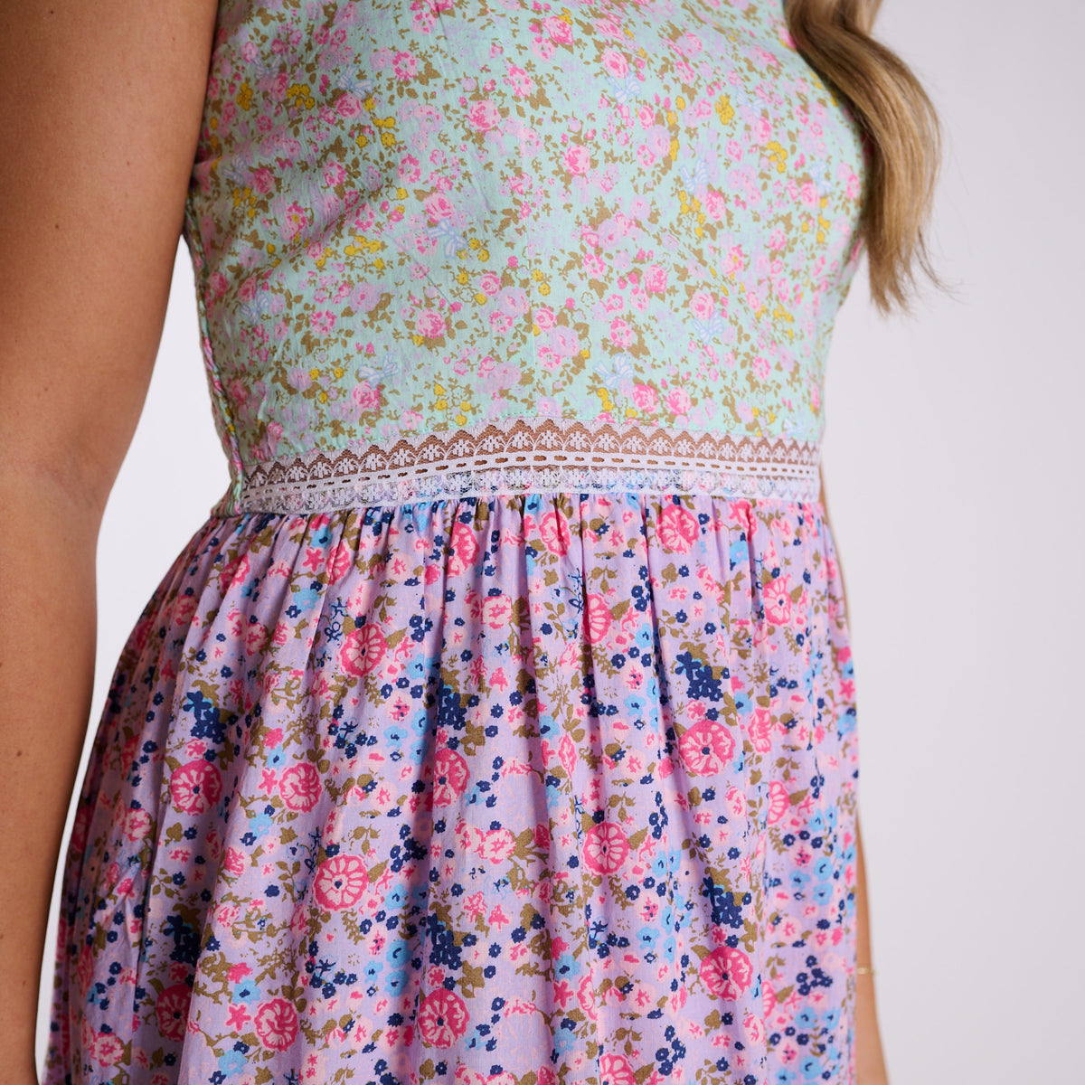 Multi Floral Sleeveless Maxi Dress