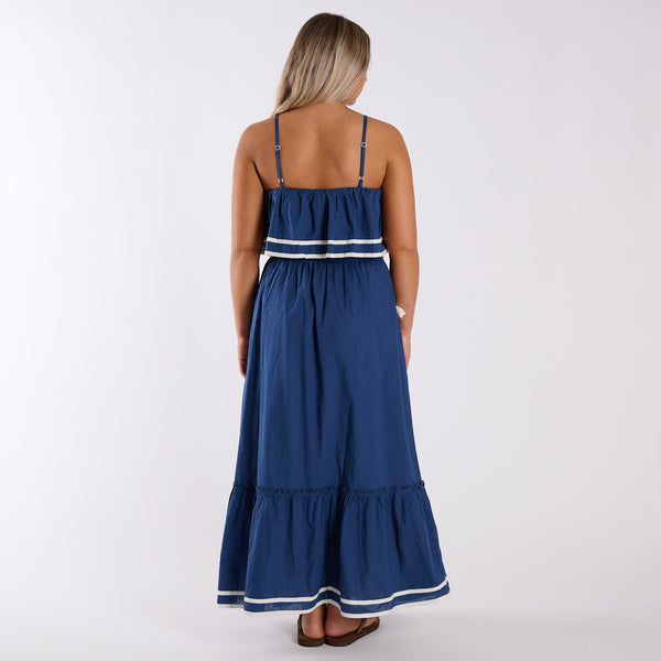 Simply Southern Nautical Trim Sleeveless Maxi Dress in Navy | Palmetto Moon Simply Southern Nautical Trim Sleeveless Maxi Dress in Navy | Palmetto Moon