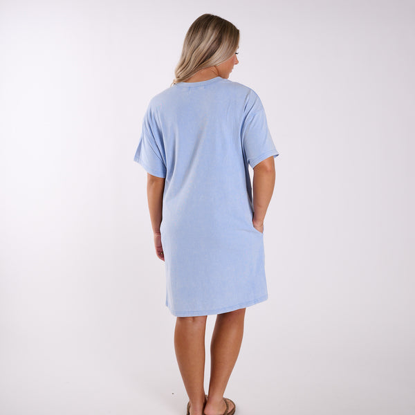 Blue Bow Knit Dress