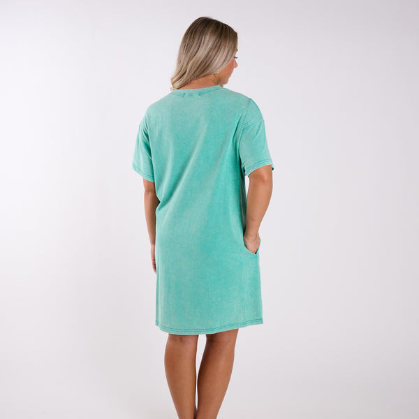 Turquoise Bow Knit Dress