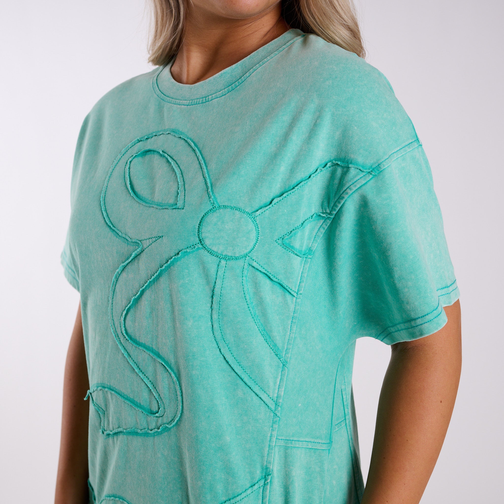 Turquoise Bow Knit Dress