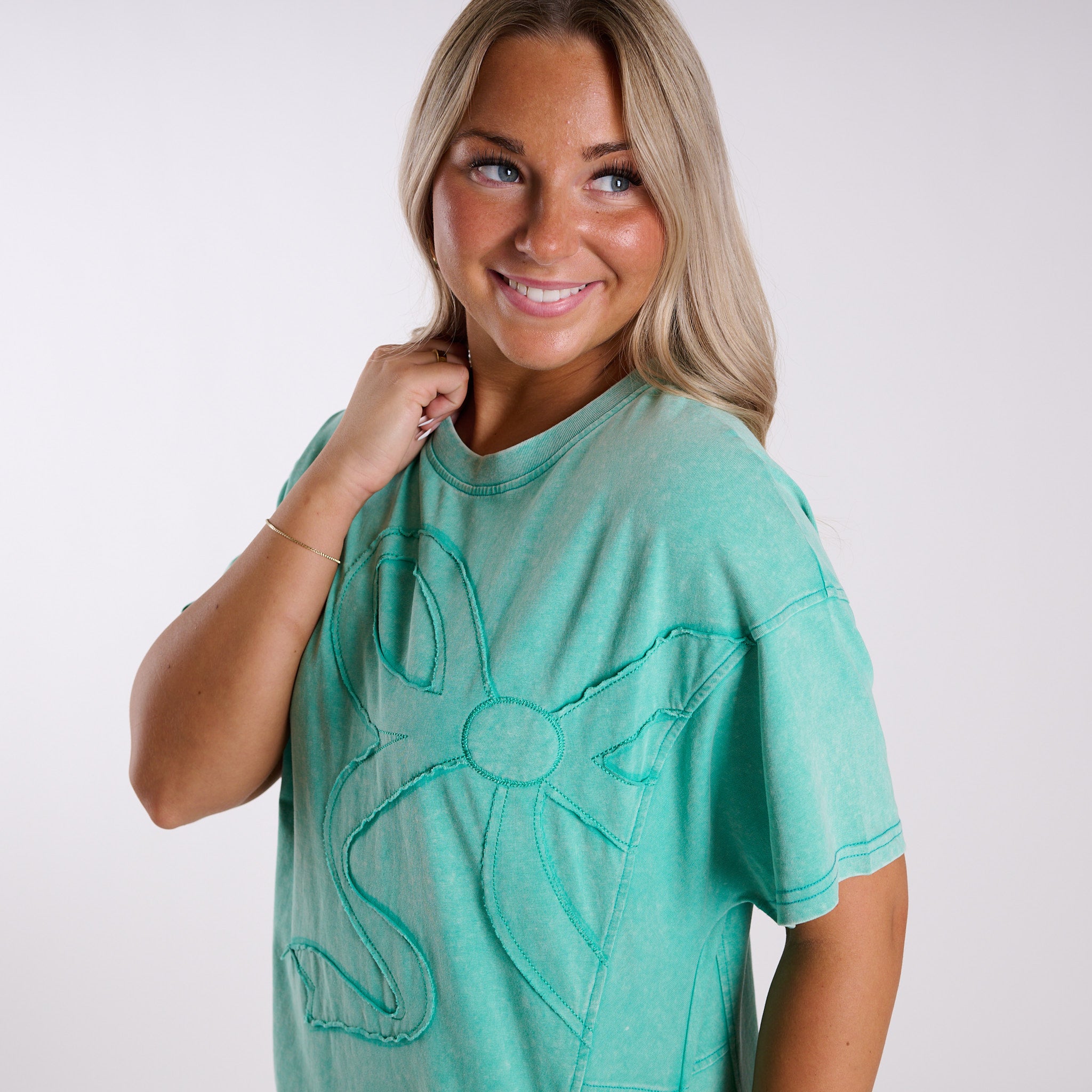 Turquoise Bow Knit Dress