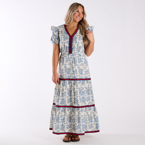 Floral Puff Sleeve Maxi Dress