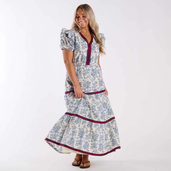Floral Puff Sleeve Maxi Dress