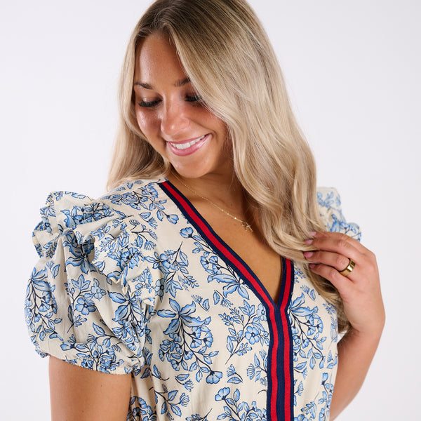 Floral Puff Sleeve Maxi Dress