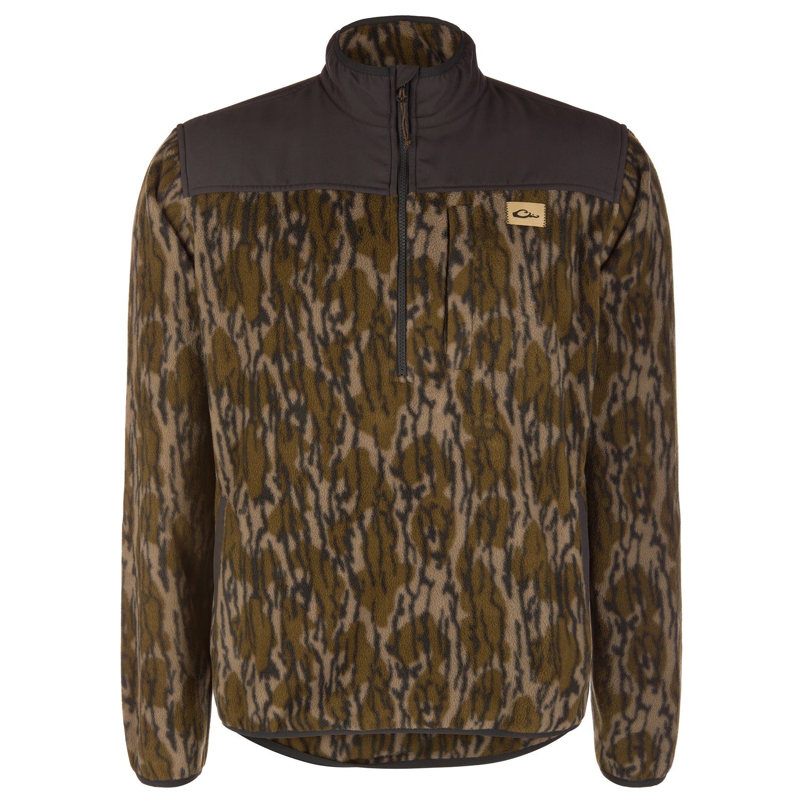 Men's Camp Fleece Quarter Zip Pullover in Moss Camo