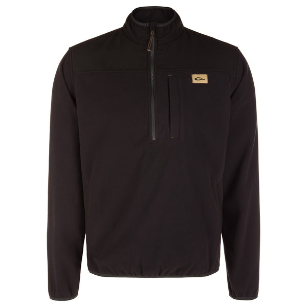 Men's Camp Fleece Quarter Zip Pullover in Black