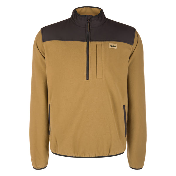Men's Camp Fleece Quarter Zip Pullover in Field Khaki