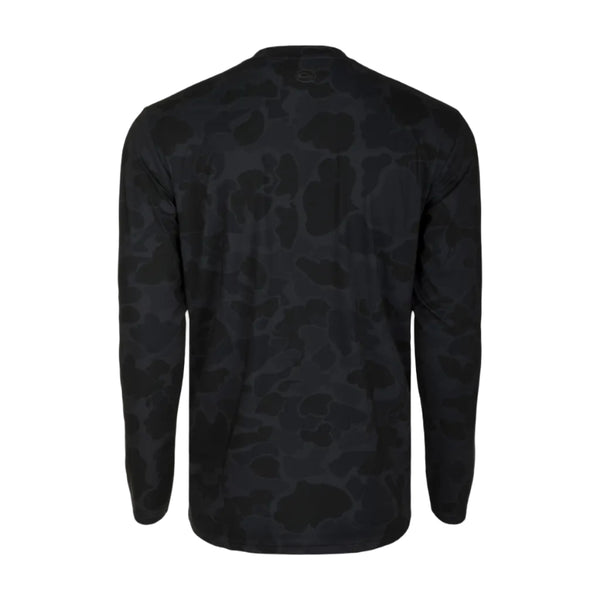 Youth Performance Long Sleeve T-Shirt in Black Old School Camo