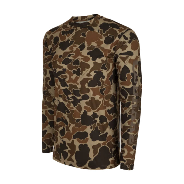 Youth Performance Long Sleeve T-Shirt in Old School Camo