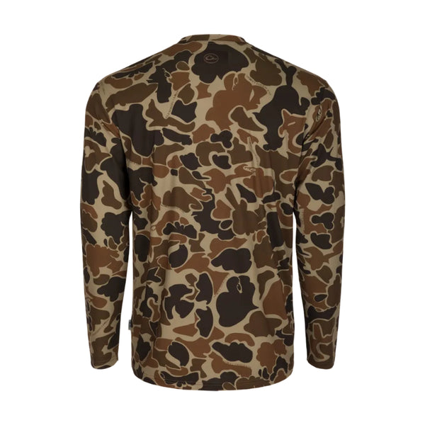 Youth Performance Long Sleeve T-Shirt in Old School Camo