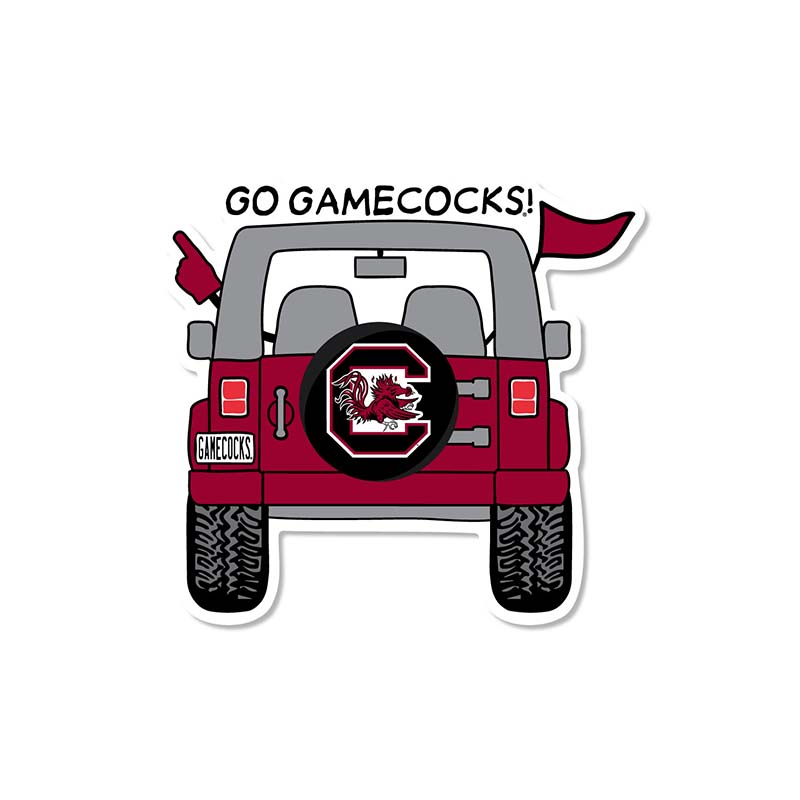 3 inch Go Gamecocks Jeep Decal