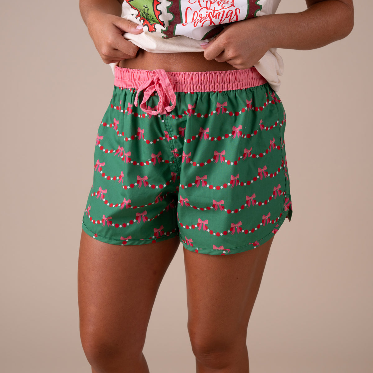 The Royal Standard Women's Bow Garland Pajama Shorts 