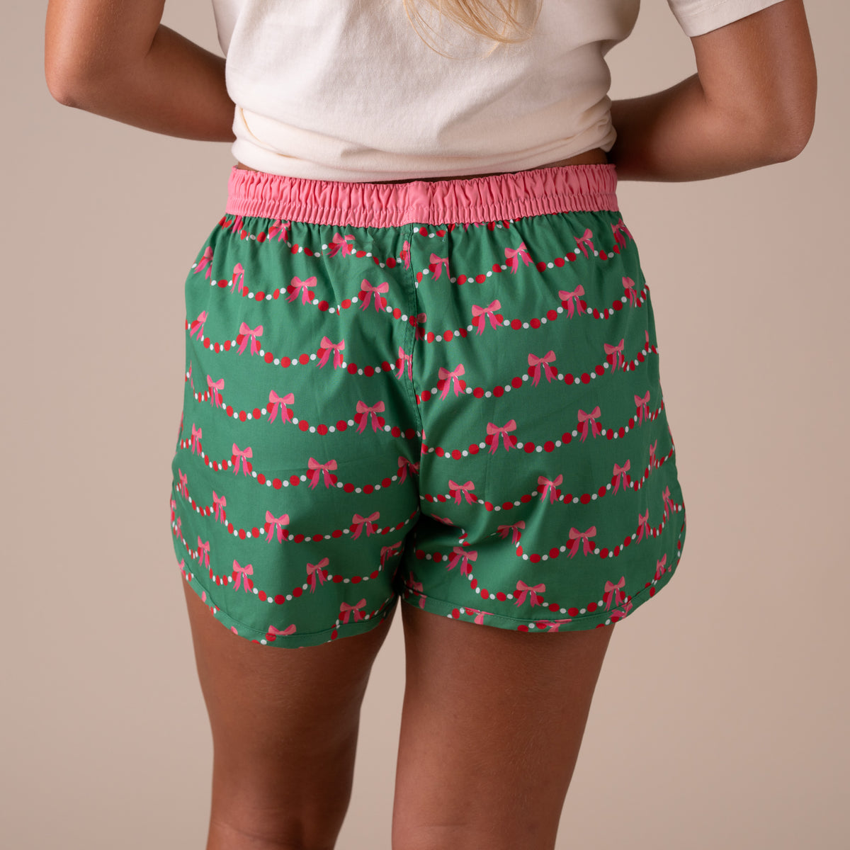 The Royal Standard Women's Bow Garland Pajama Shorts 