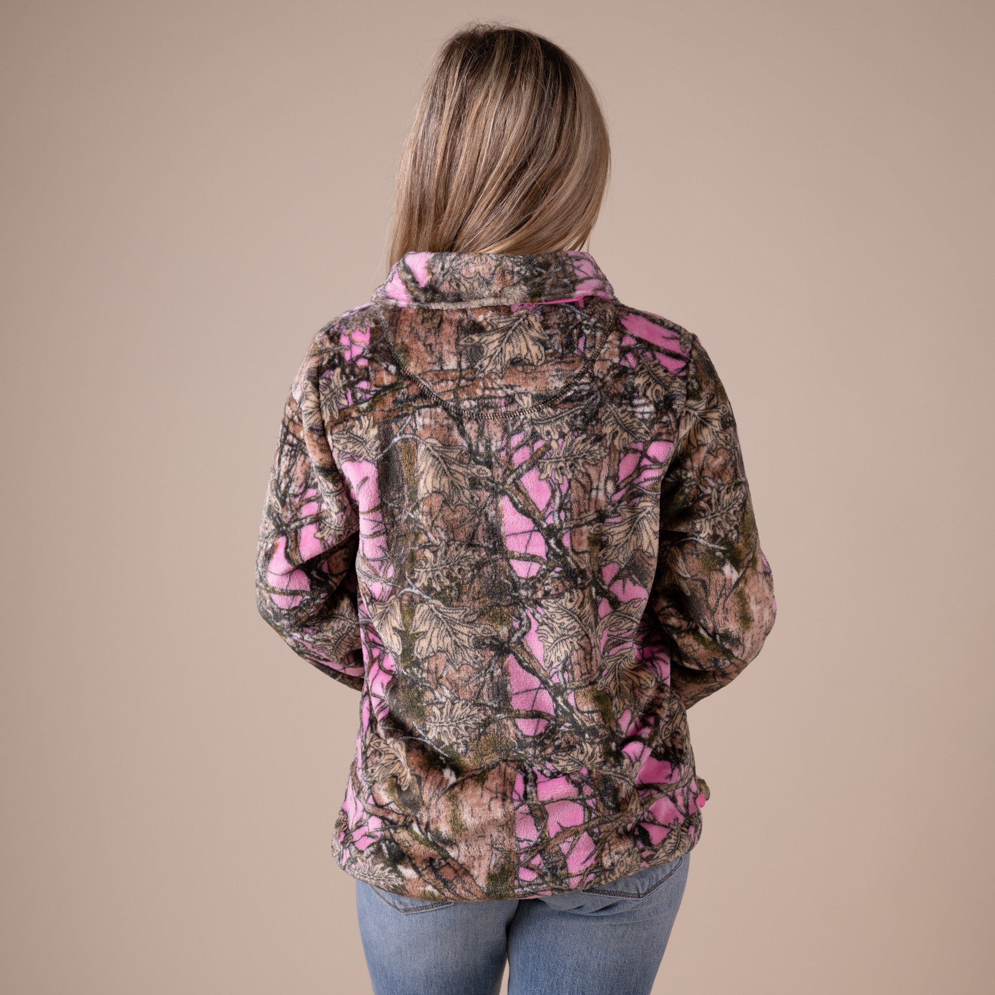 Pink Camo Quarter Zip Pullover