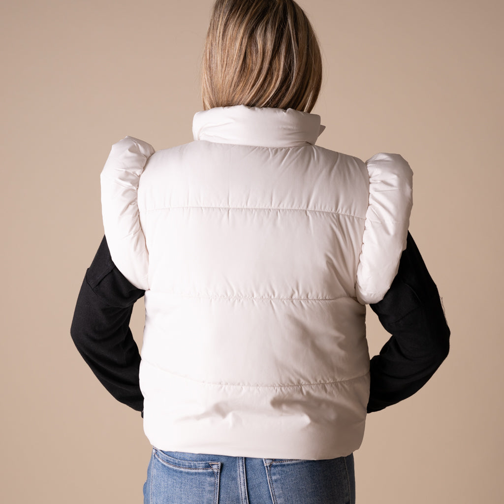 Bow Front Vest Cream