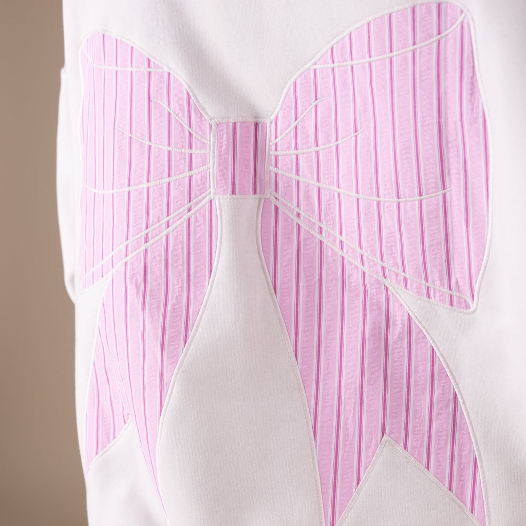 Women's Bow Patch Crewneck Sweatshirt Pink