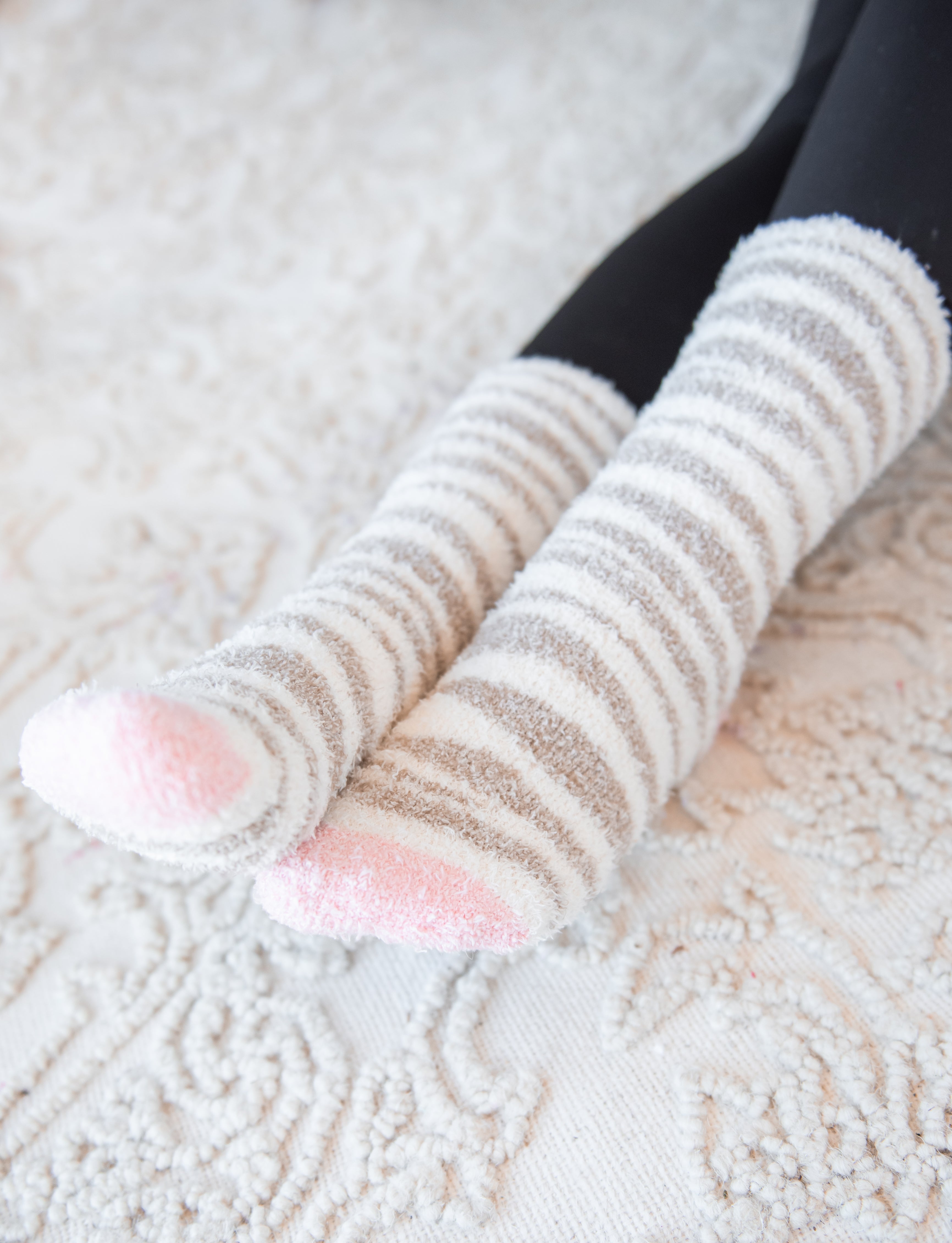 World's Softest Cozy Neutral Zebra Socks