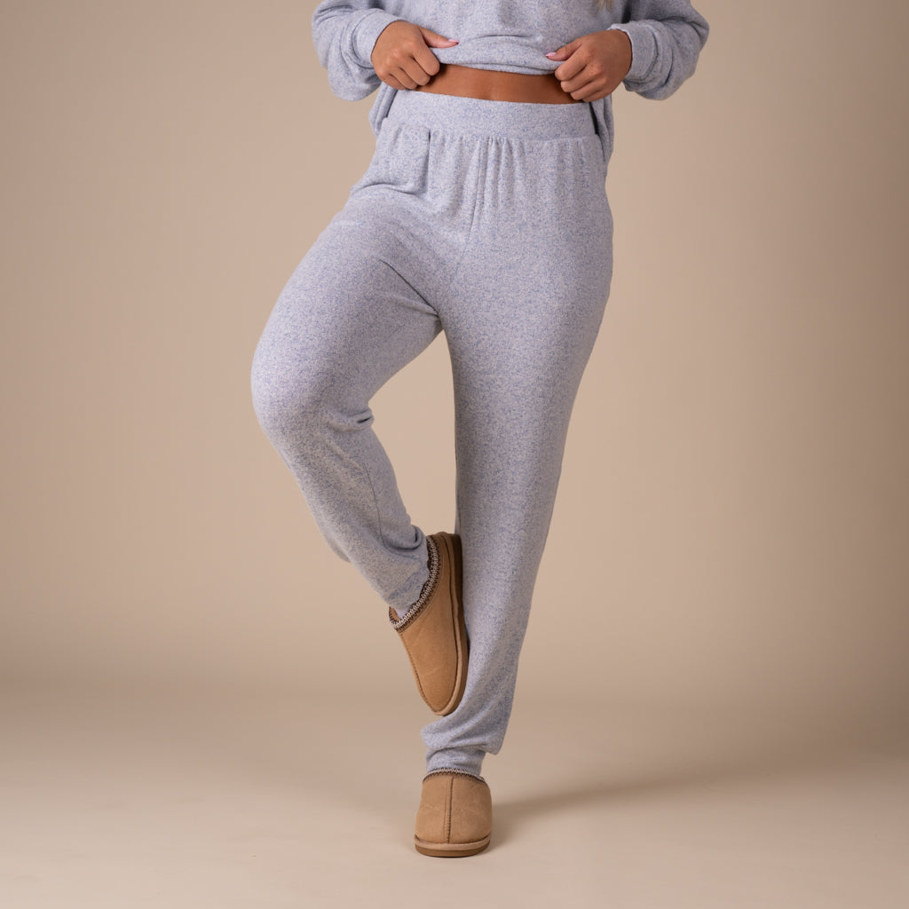 Hacci Lounge Joggers in Heathered Blue