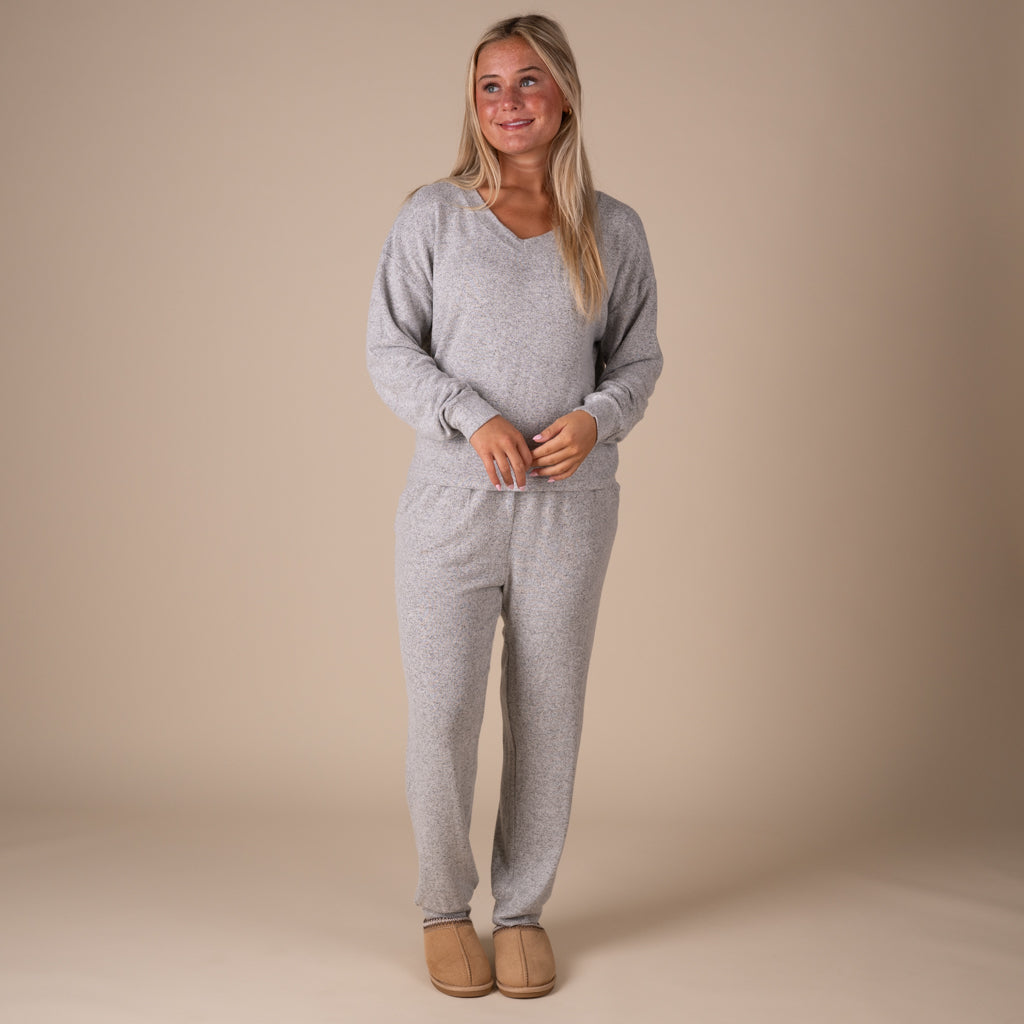 Hacci Lounge Joggers in Heathered Grey