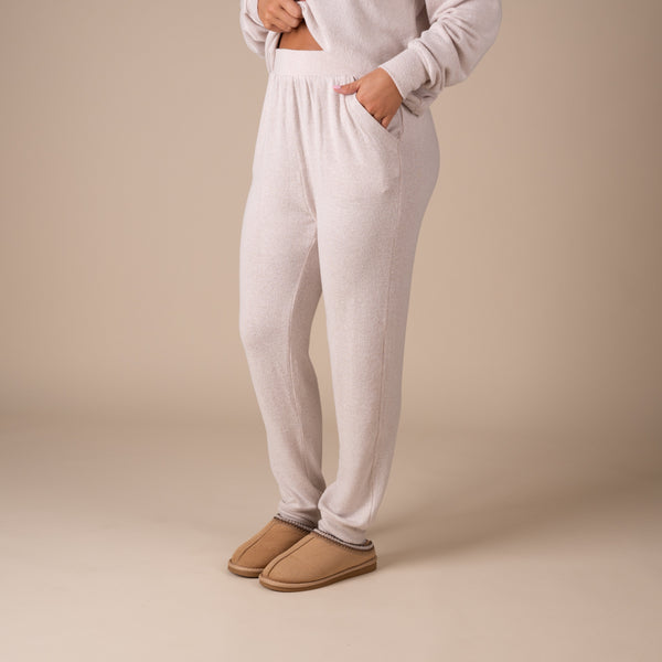 Hacci Lounge Joggers in Heathered Oatmeal