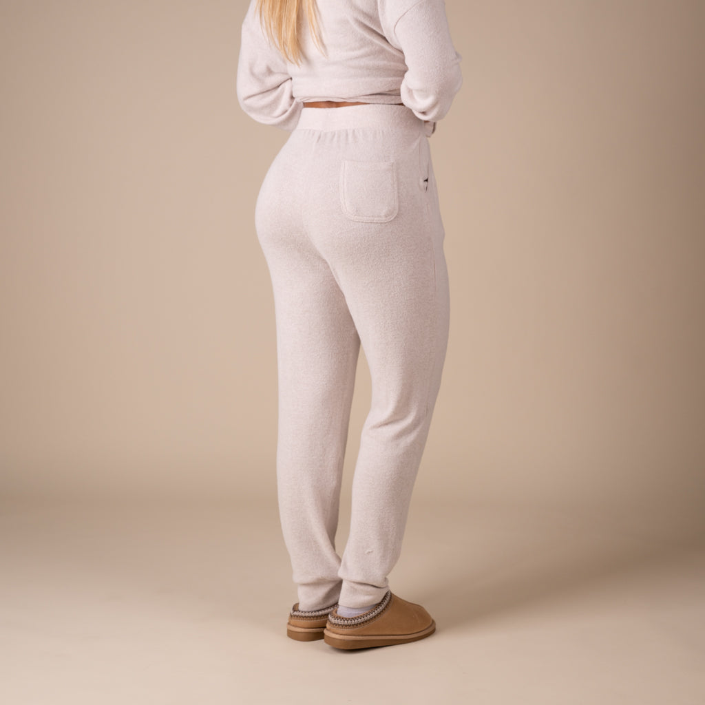 Hacci Lounge Joggers in Heathered Oatmeal