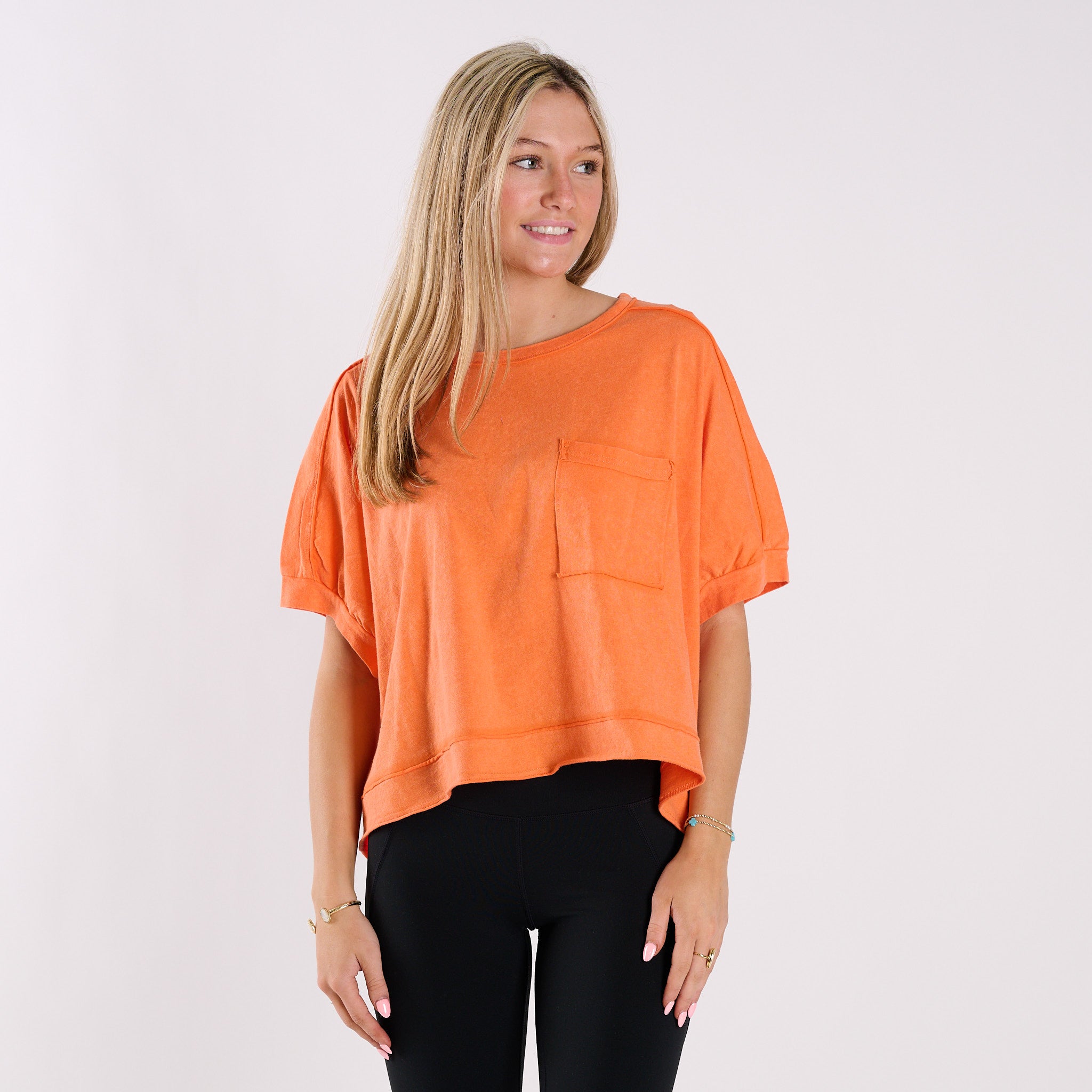 Oversized Boxy Pocket Cropped Shirt