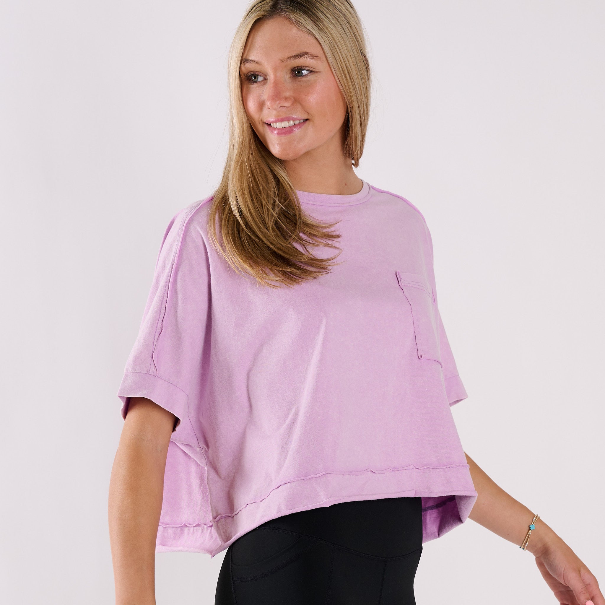Oversized Boxy Pocket Cropped Shirt