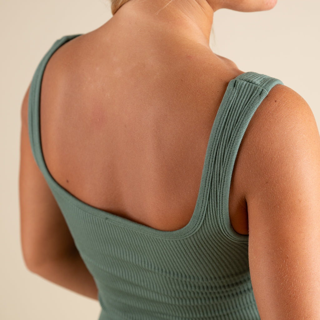 Scoop Neck Padded Brami in Dark Sage