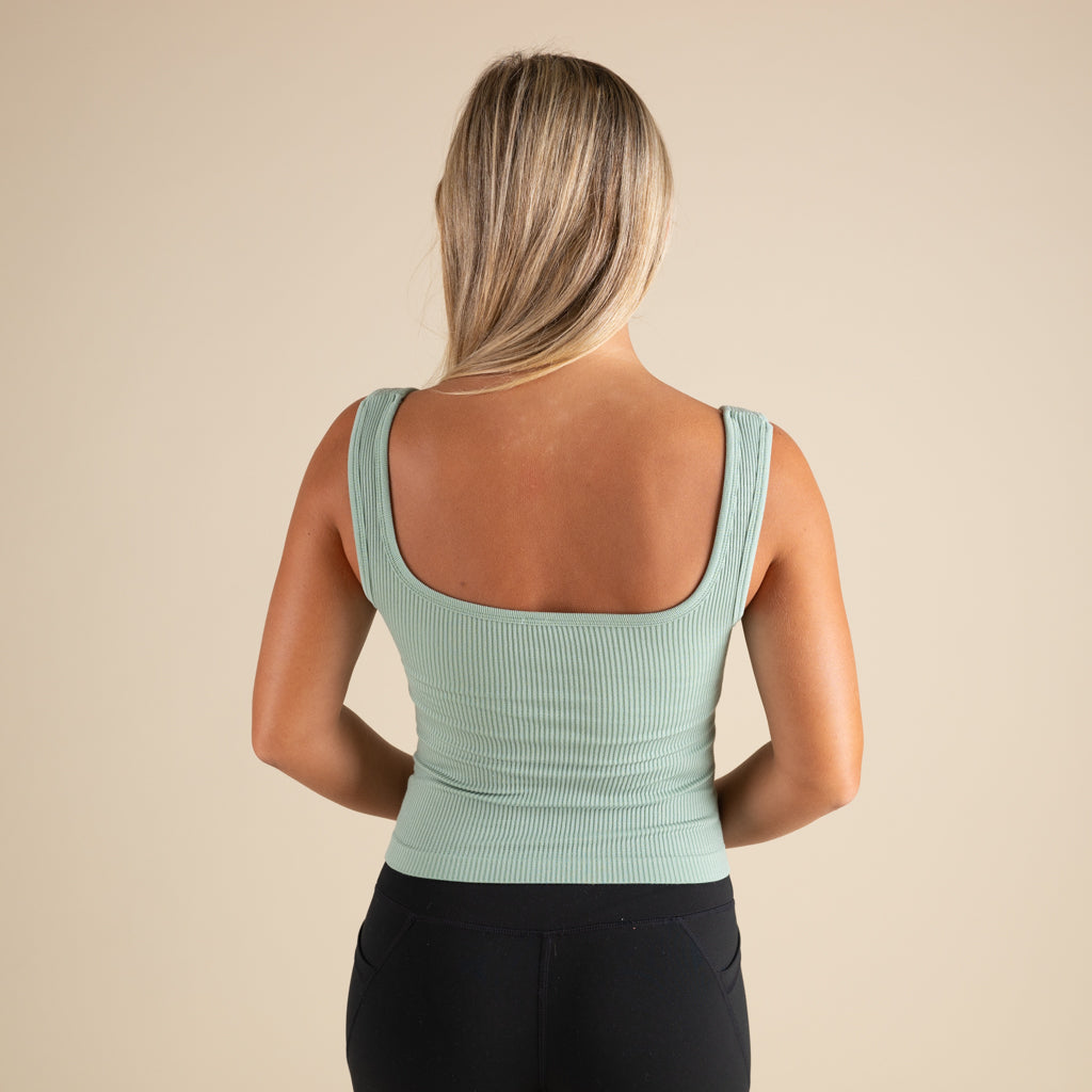Scoop Neck Padded Brami in Light Green