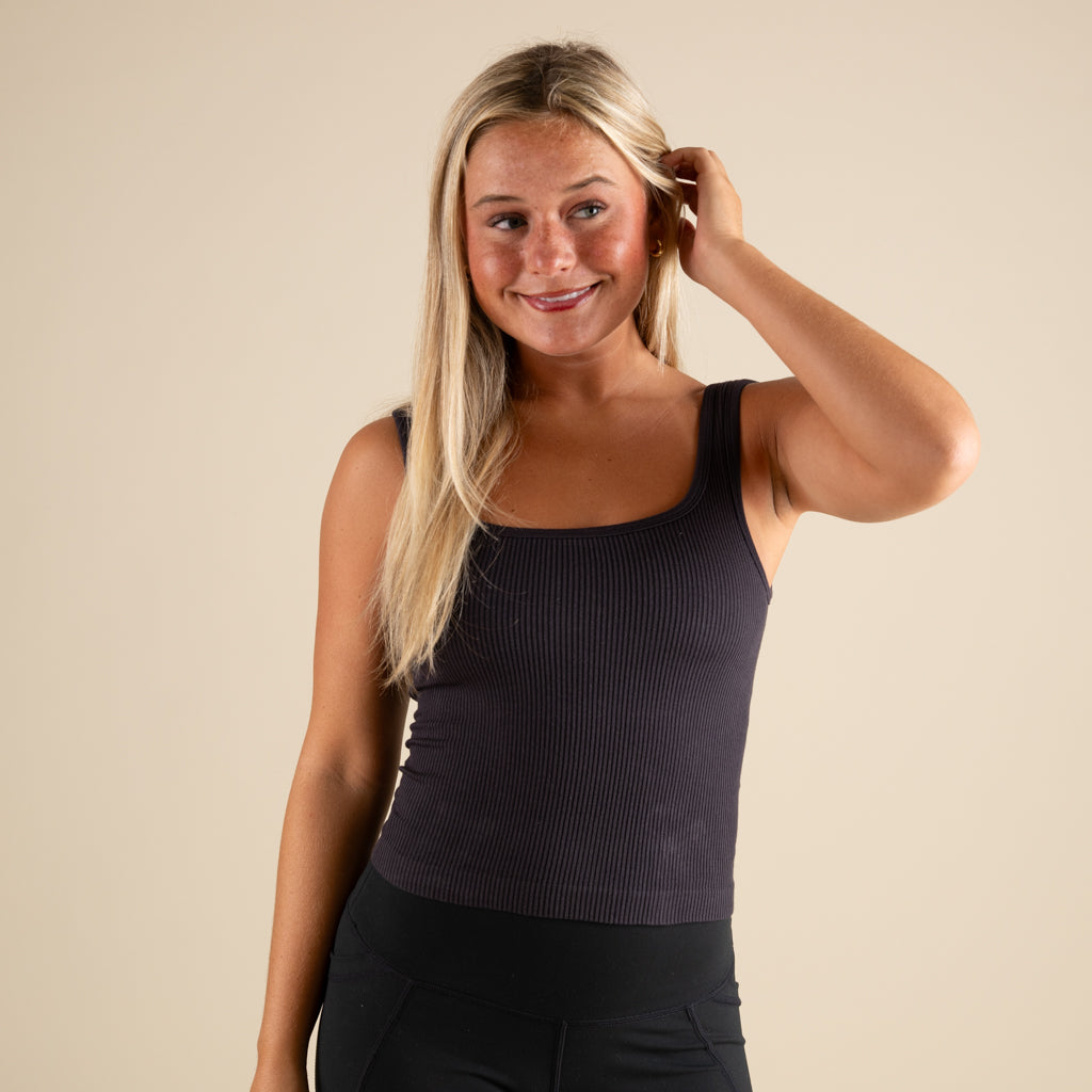 Scoop Neck Padded Brami in Black