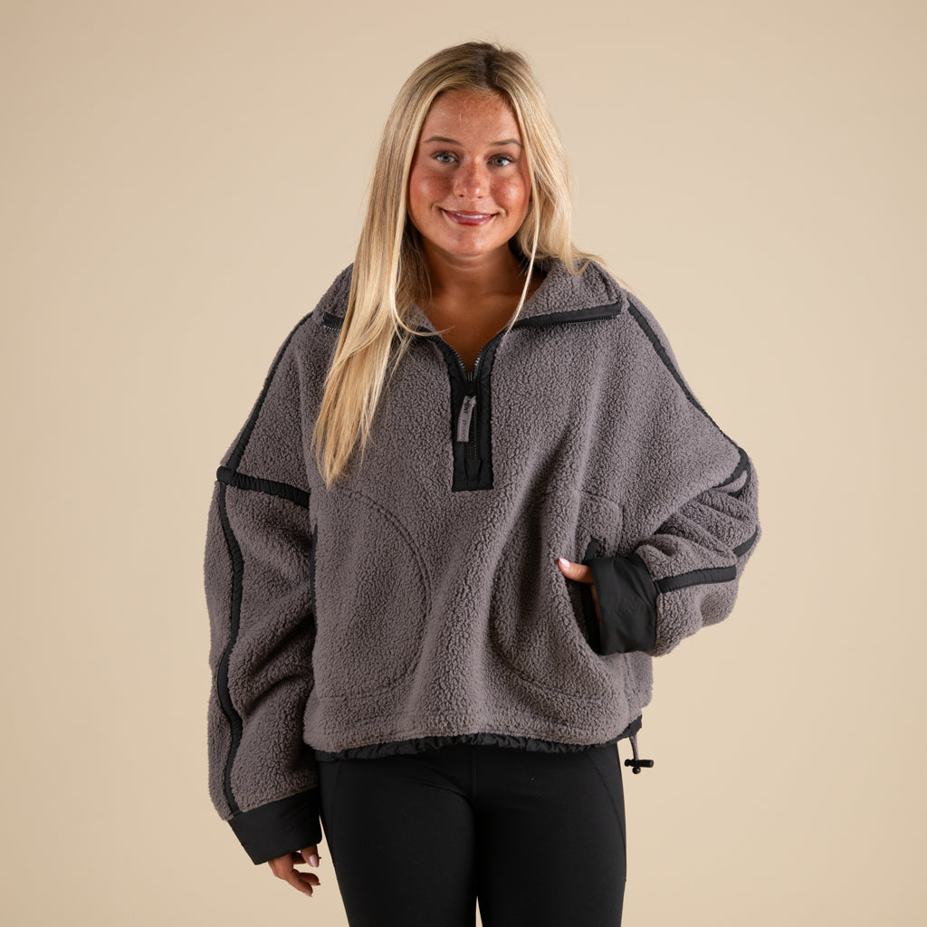 FP Movement Mountain High Half Zip Pullover in Gunmetal
