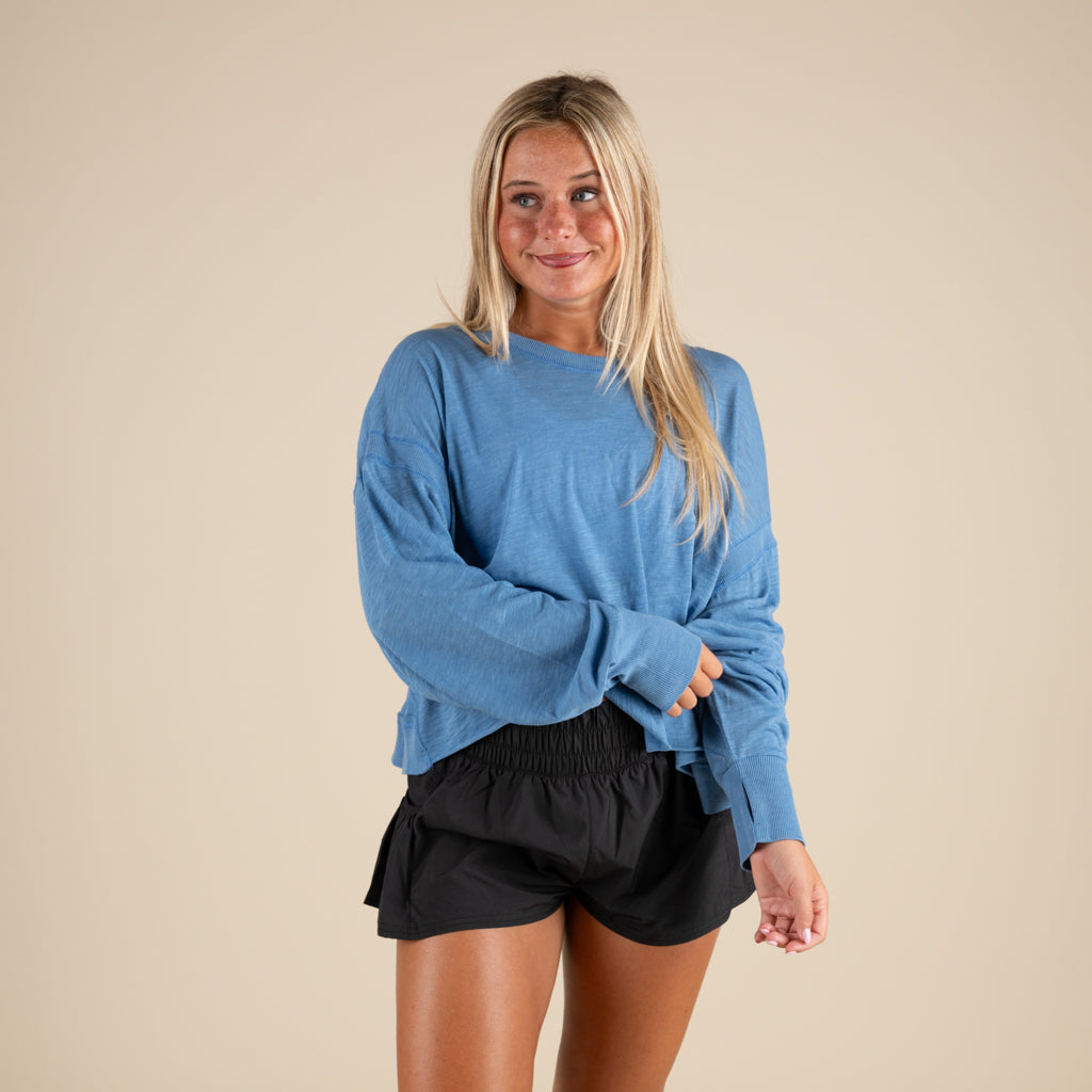 FP Movement Long Sleeve My Time Tee in Light Cobalt