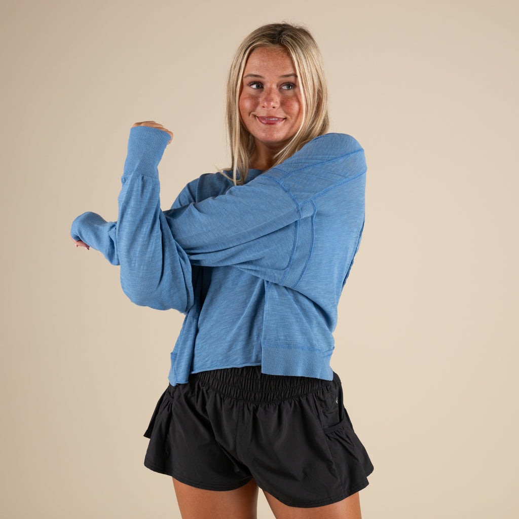 FP Movement Long Sleeve My Time Tee in Light Cobalt