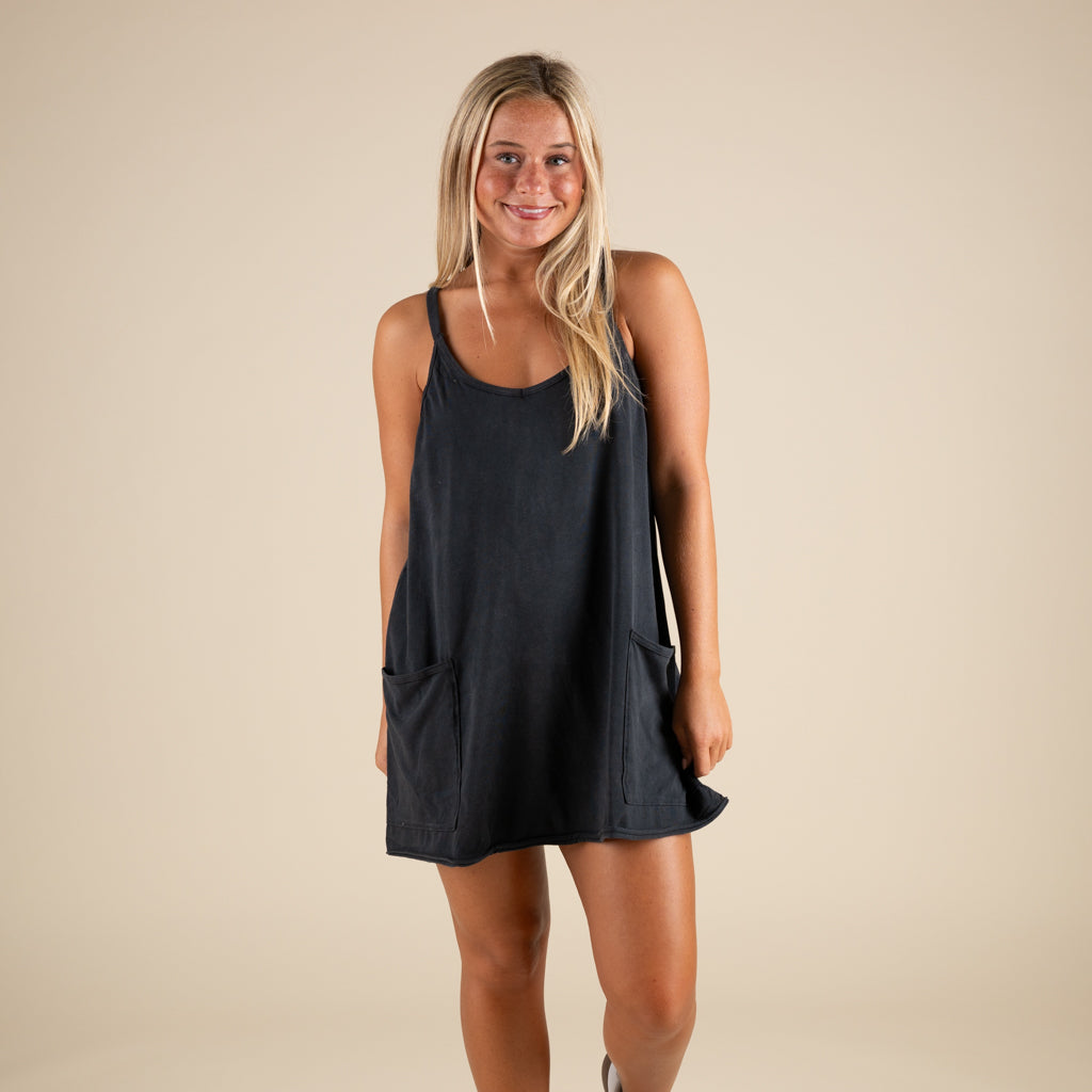 FP Movement Hot Shot Mini Dress in Black