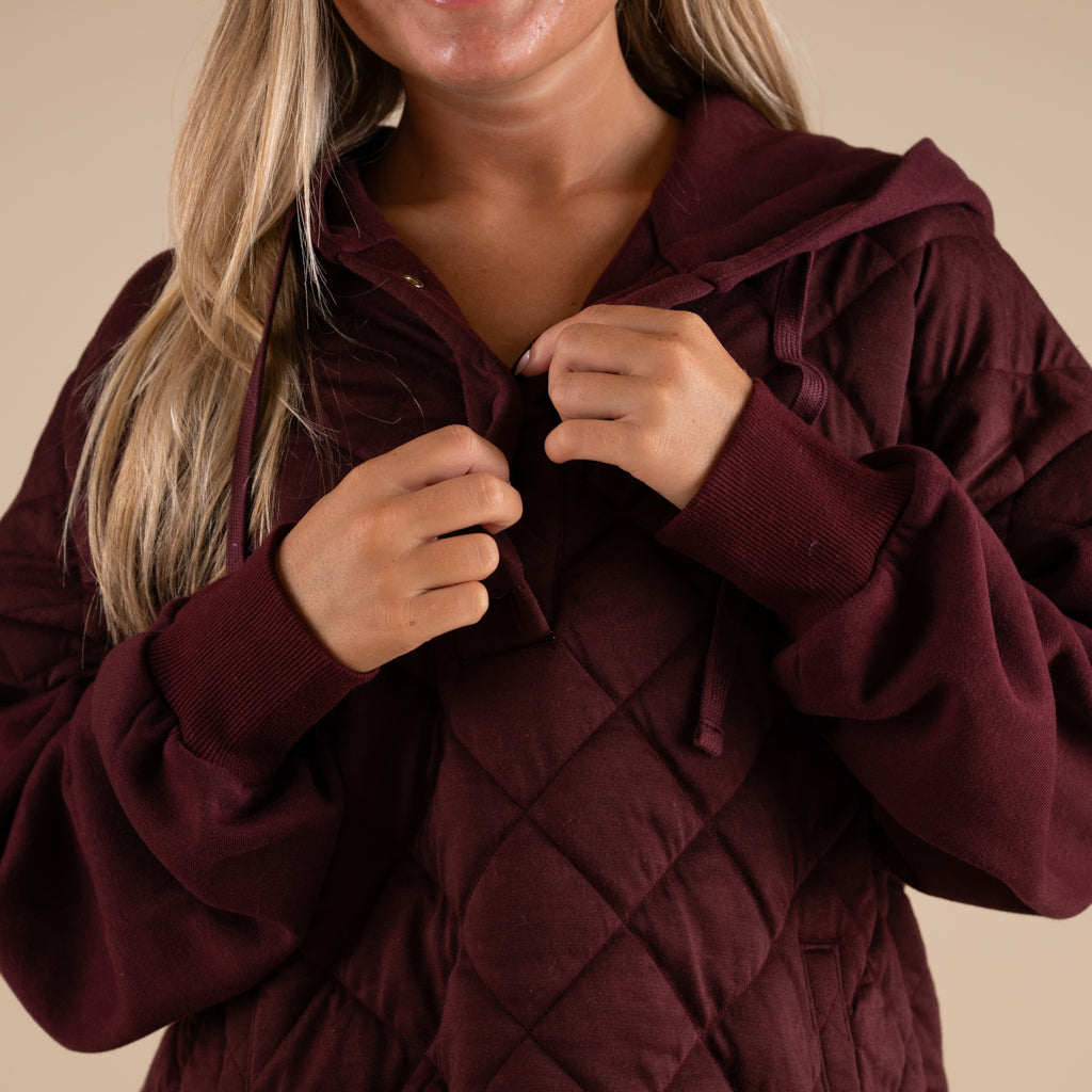 Quilted Knit Hooded Jacket