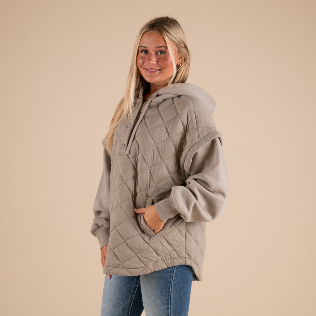 Quilted Knit Hooded Jacket