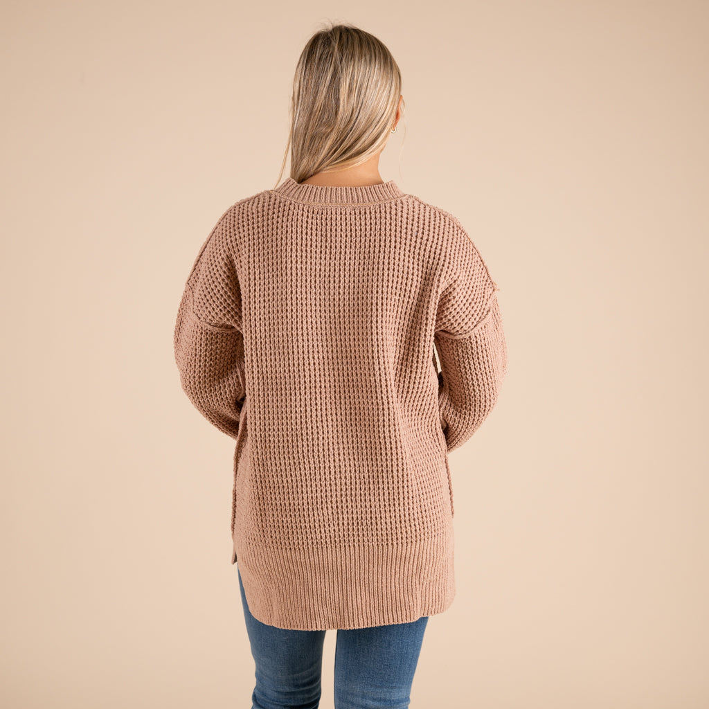 Popcorn Exposed Seam Sweater